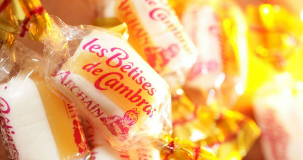 bonbon individuel les bêtisse de cambrais blanc et orange